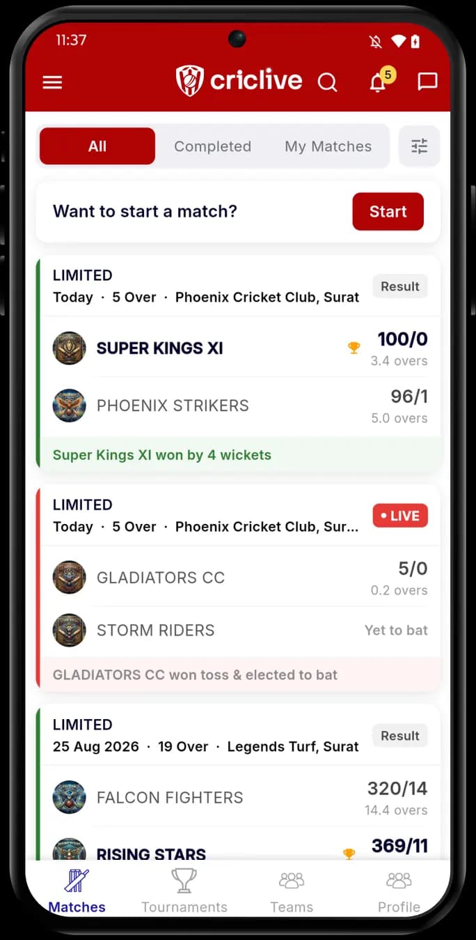 Start Matches in Seconds